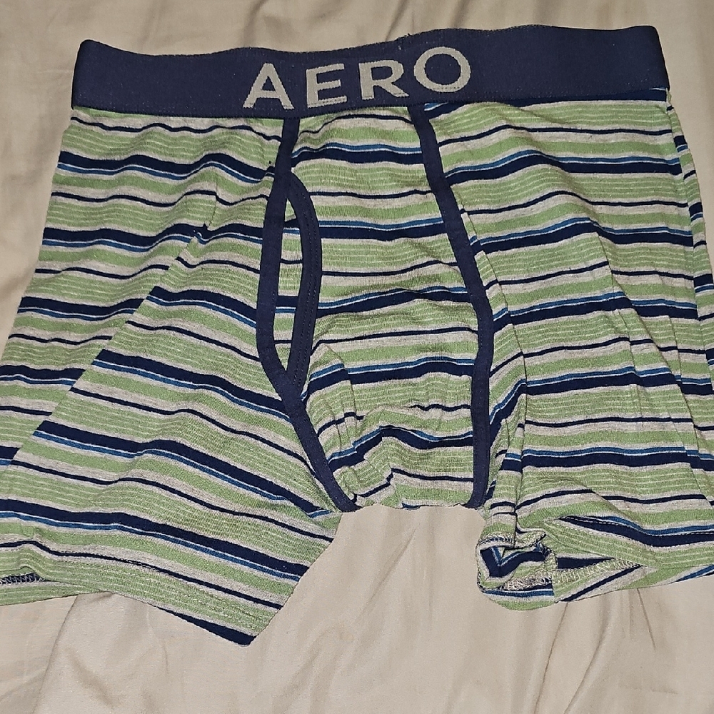 Aeropostale Green and Blue Boxer Briefs with Stripes